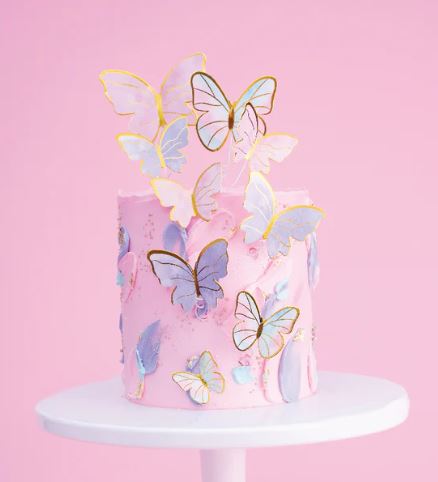 pink butterfly cake