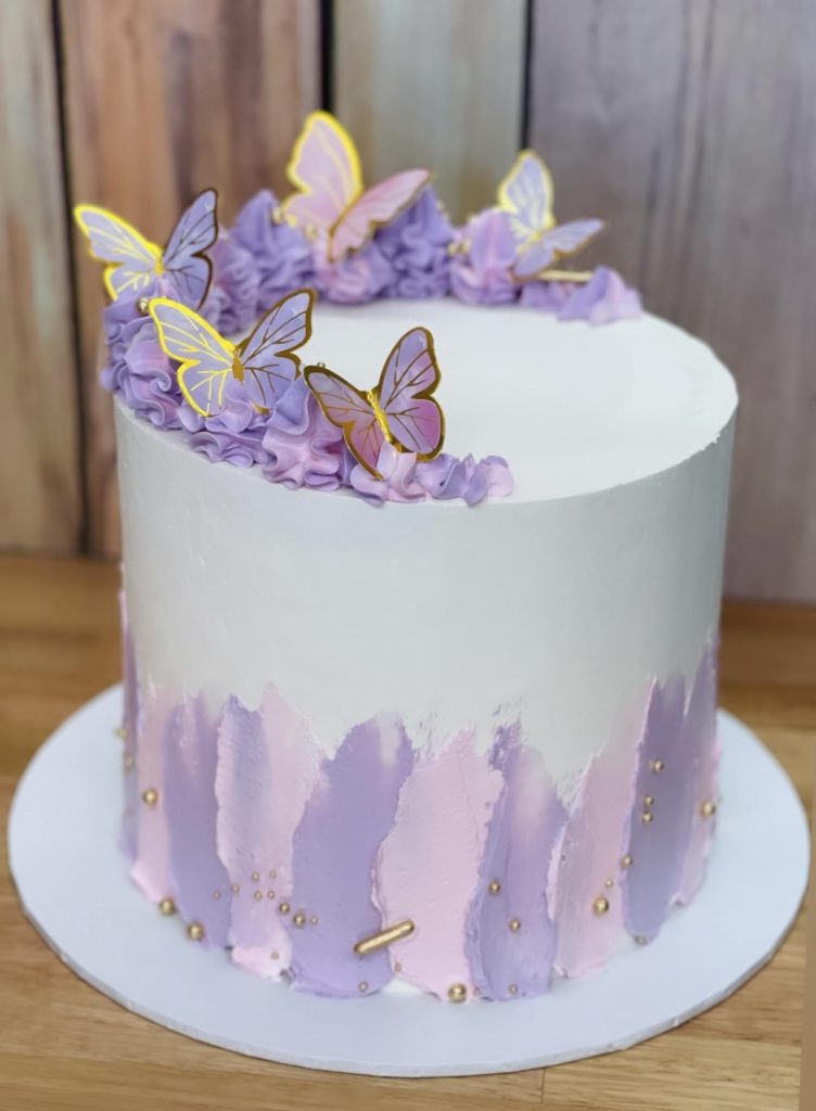Purple butterfly cake
